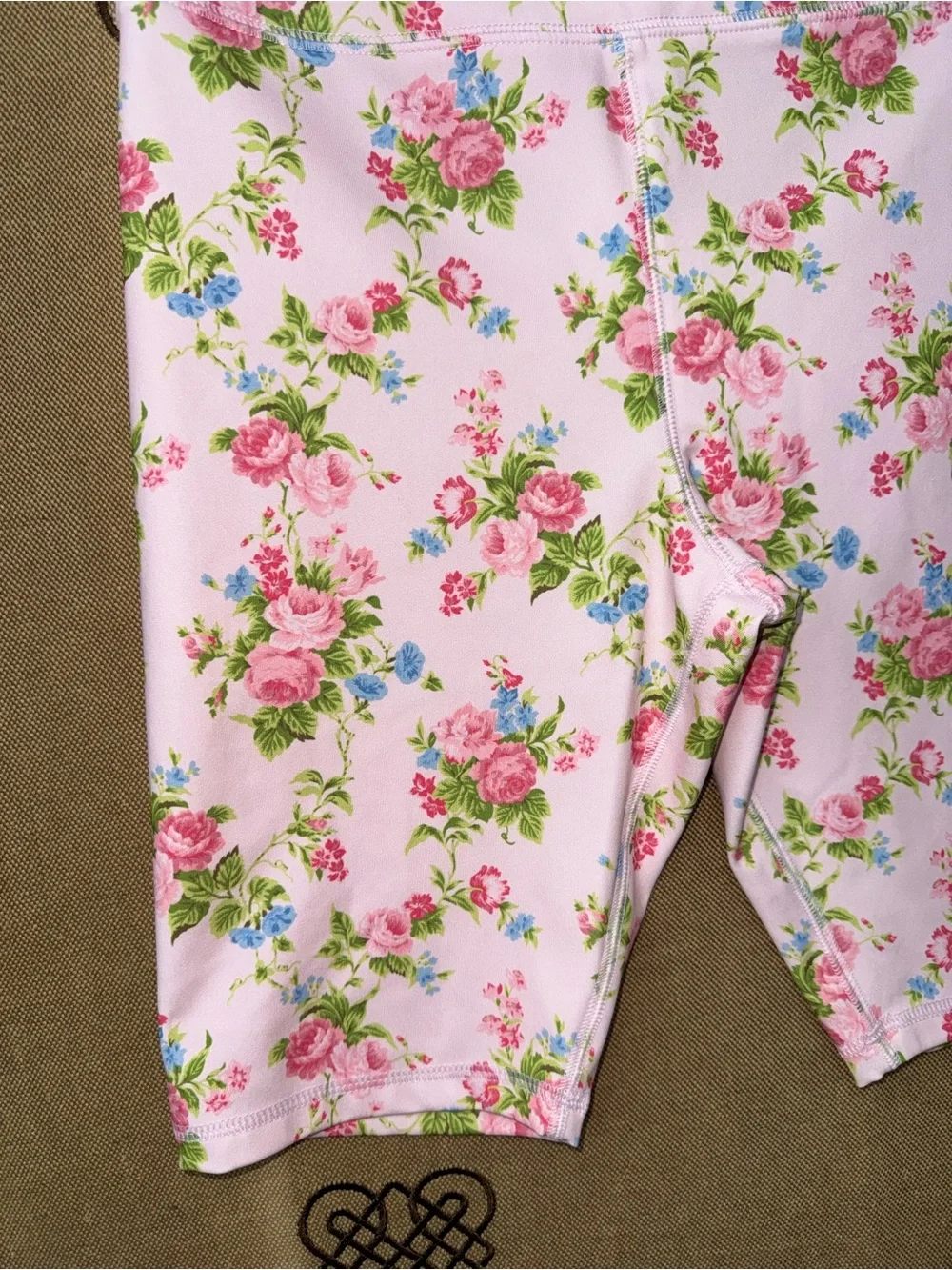 Polo Ralph Lauren Girls' Knee Length Leggings Shorts In Pink Floral Size L/G (12